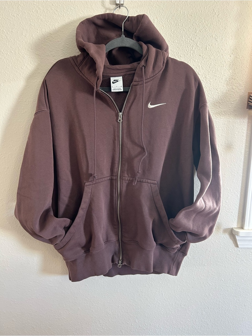 Nike Phoenix Fleece Oversized Zip Up Hoodie Sweatshirt Womens S - Picture 3 of 9